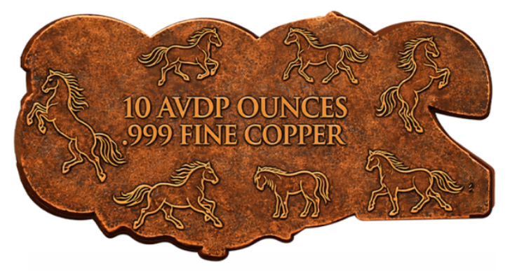 2026 Year of the Horse Colorized Shaped 10 oz Copper Medal