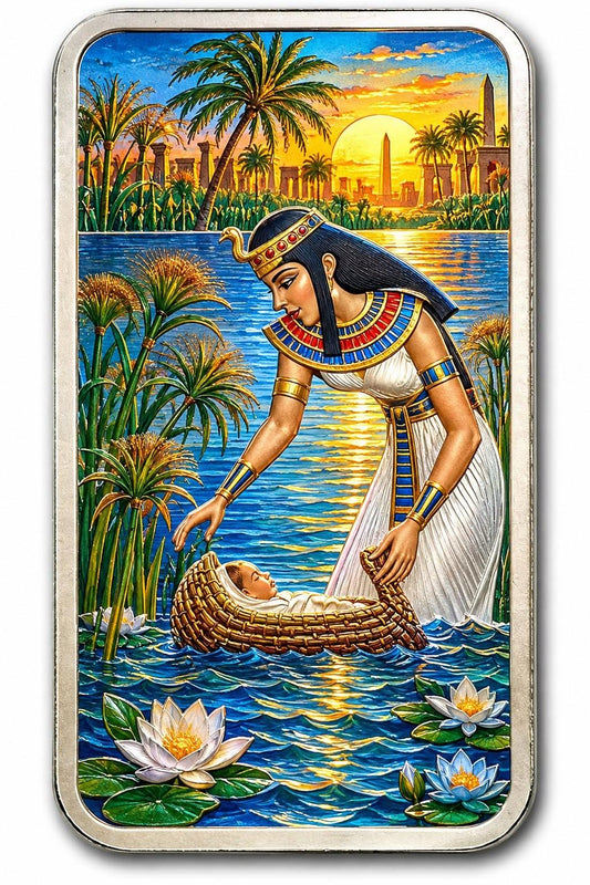 PAMP SUISSE Moses & Batya 1 oz Silver Bar in Colour (75 Mintage)