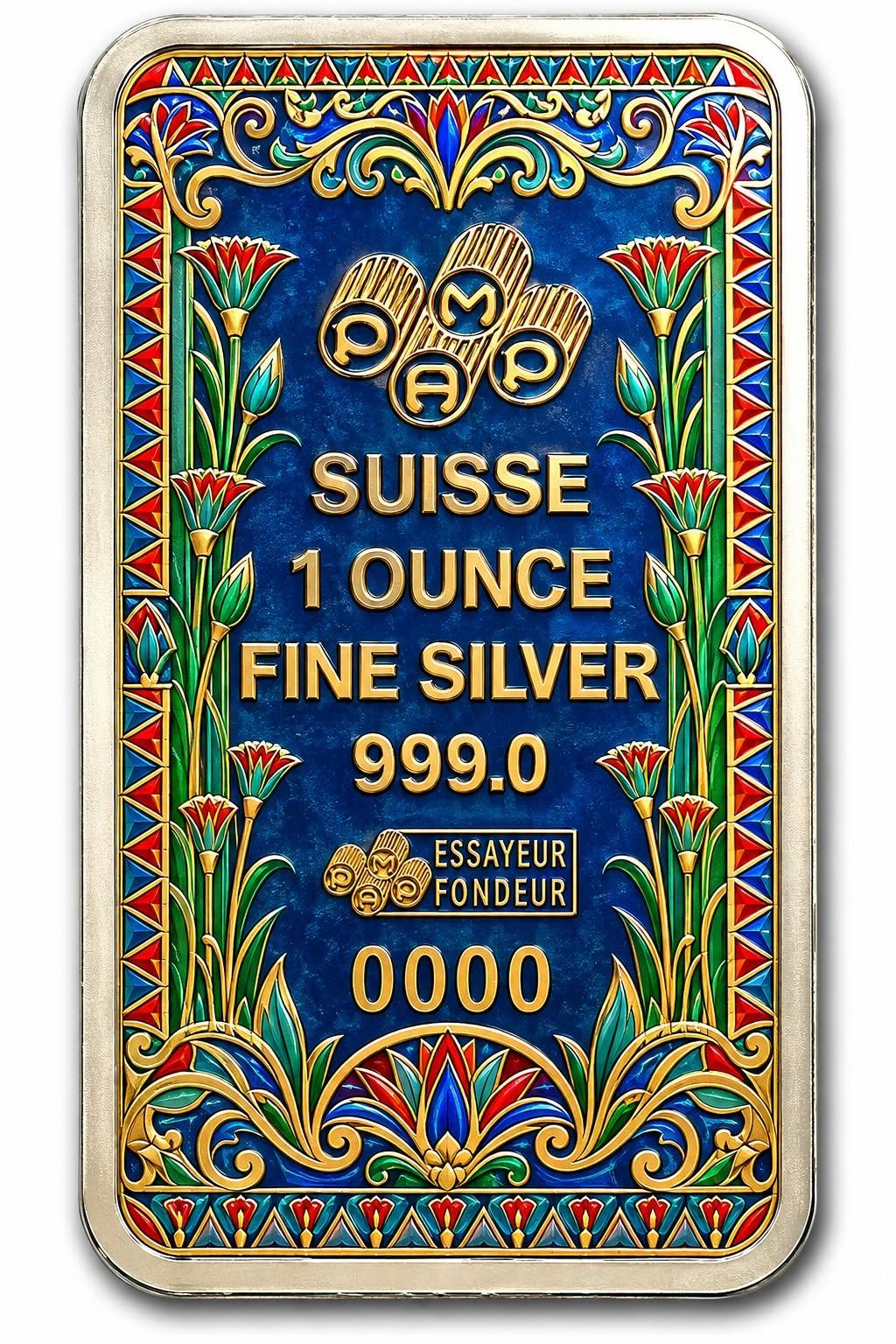 PAMP SUISSE Moses & Batya 1 oz Silver Bar in Colour (75 Mintage)