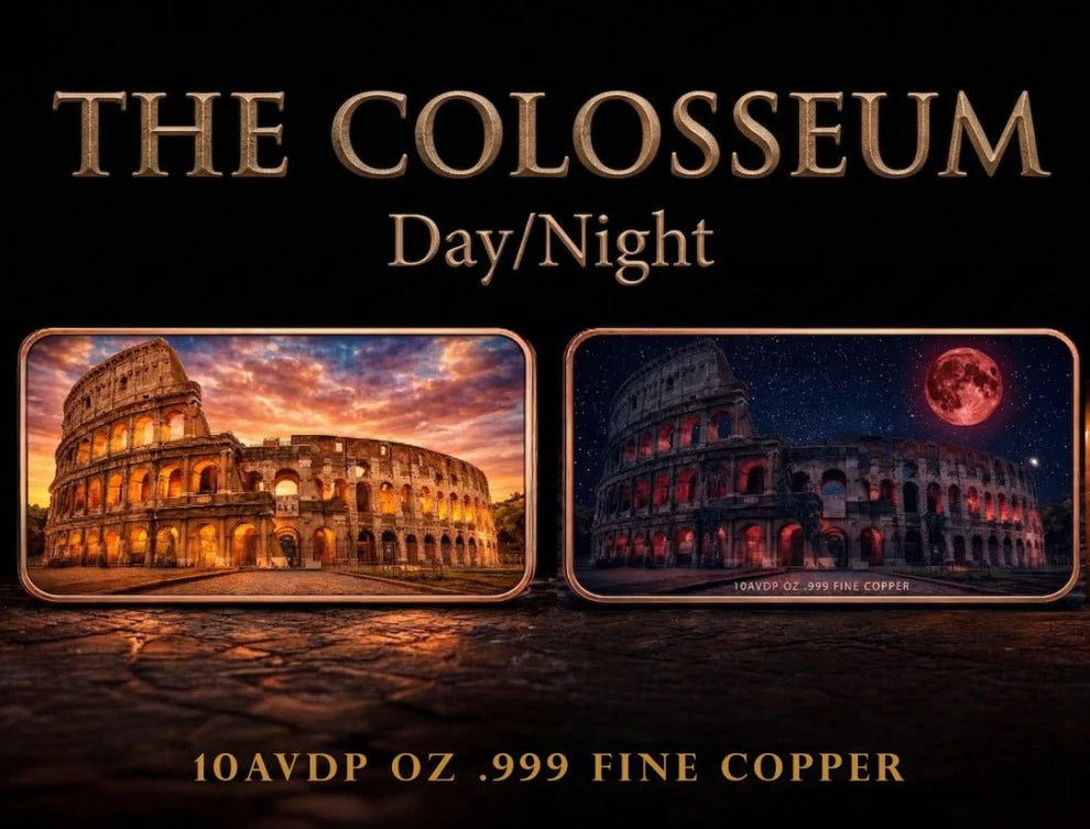 2026 Rome Colosseum Colorized 10oz AVDP Copper in Capsule (4/10)