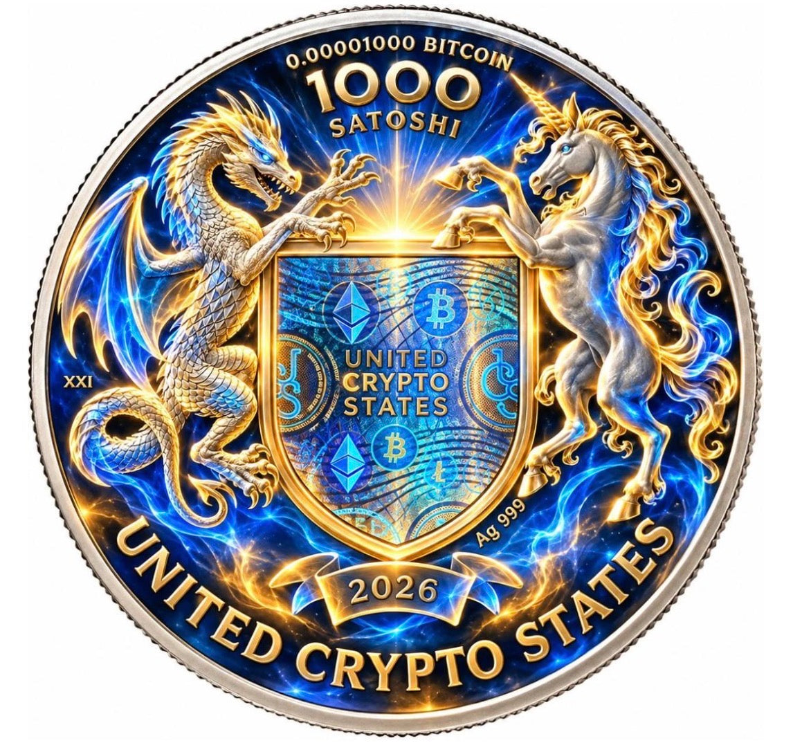 2026 United Crypto States Translucent Liberty 1/2 oz Silver Medal (99 Mintage)