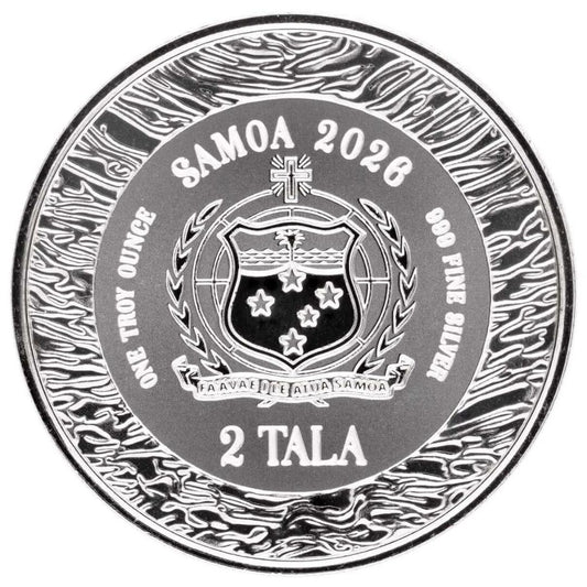 In Stock! 2026 Samoa Mermaid BU 1 oz Silver Coin