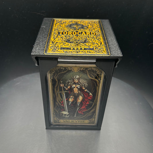 Decorative box with intricate designs on a reflective surface