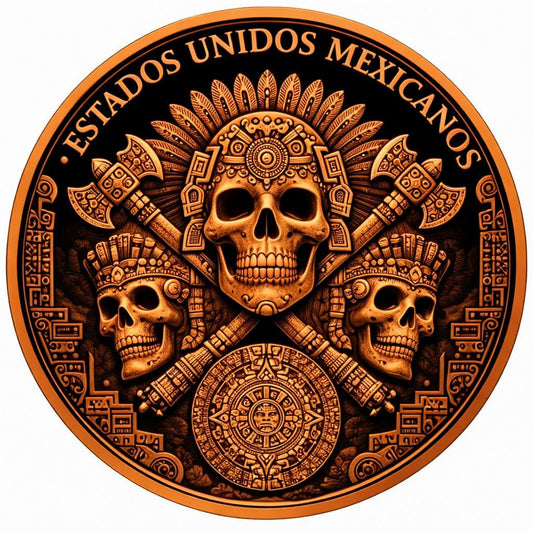 See the Back! 2026 Libertad Aztec Serpents Colorized 5 oz Copper Medal (04/13)