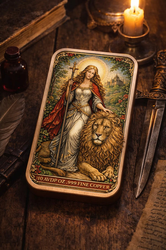 2026 Una and the Lion 10oz Antique Copper Colorized Bar