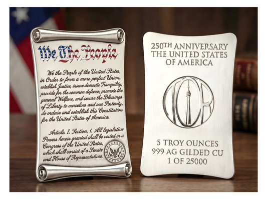 Founders Collection - 250th Anniversary U.S. Constitution Silver Gilded 10 oz Copper Medal (04/15)