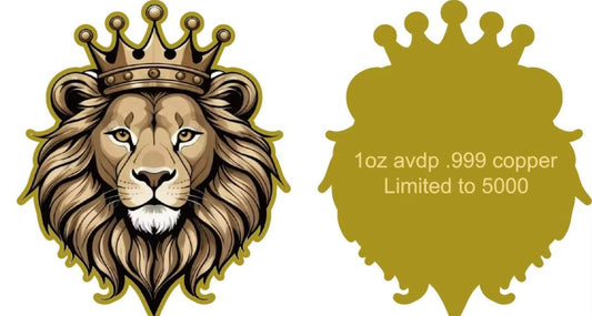 King of the Jungle Colorized Shaped 1 oz Copper Medal (04/15)