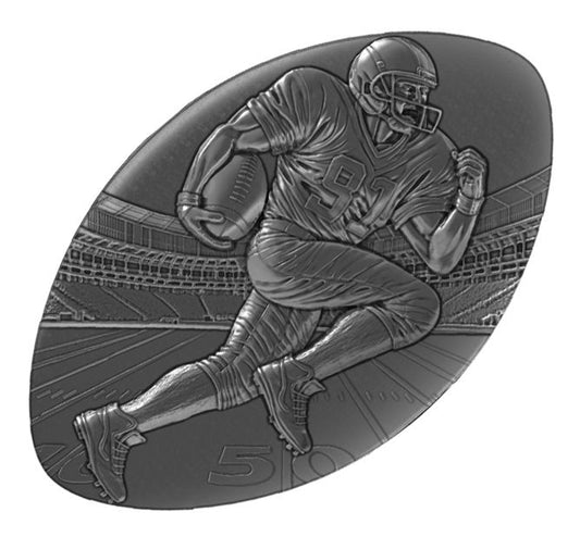 In Stock! 2025 Samoa Touch Down (Football Shaped) 1 oz Silver Coin (1,500 Mintage)