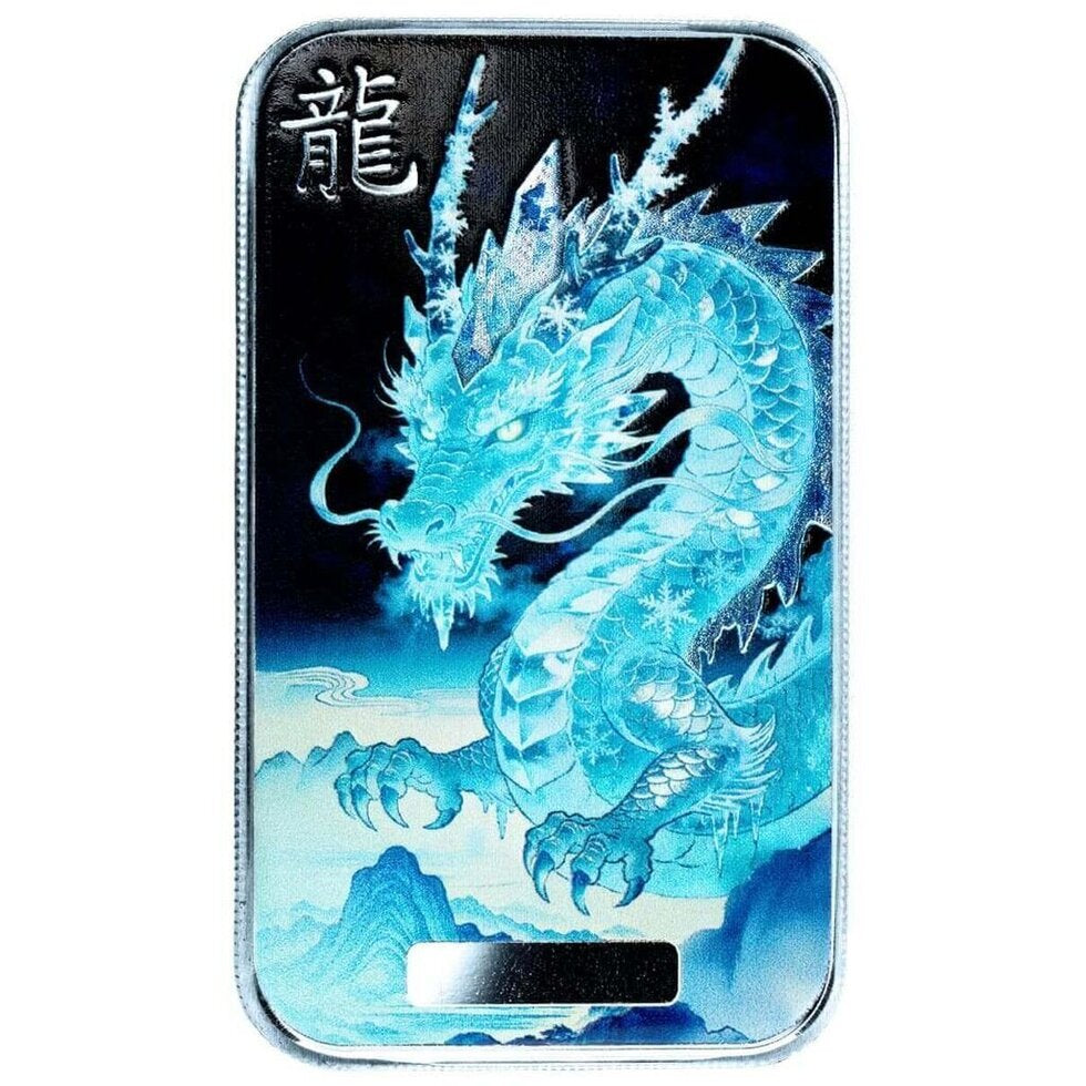 Estimate! 2026 Scottsdale Mint Dragon - Hanshuang Winter Frost Colorized 1 oz Silver Bar (04/16)