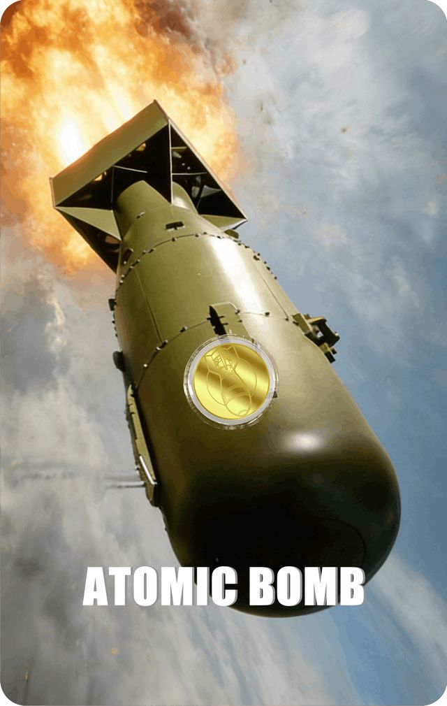 2026 Liberia Atomic Bomb 1/1000 oz Gold Coin in Card (04/15)