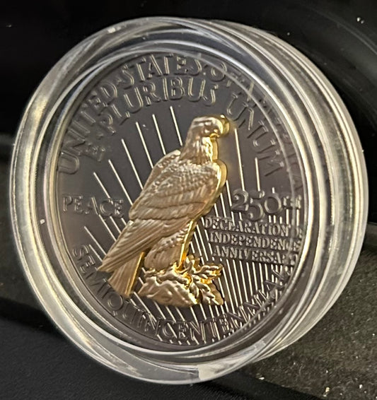 In Stock! 1776-2026 Peace Dollar Tribute UHR Black Ruthenium & 24k Gold CN Round