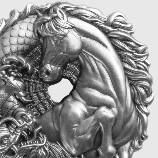 2026 Samoa Figure 8 Dragon & Horse 3 oz Silver Coin (05/05)