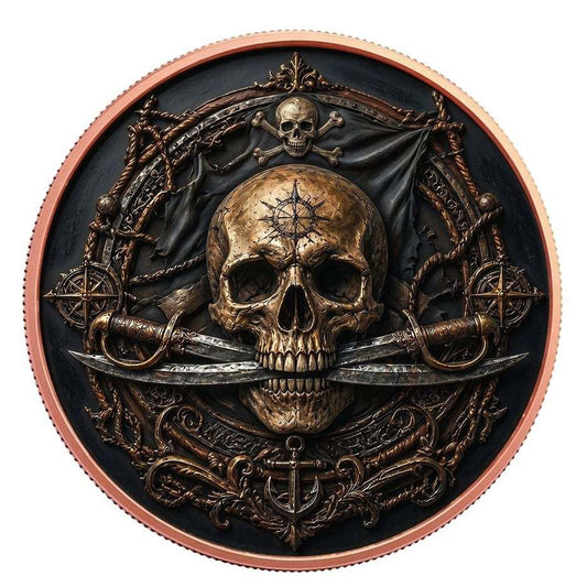 In Stock! Pirates of the Seas Colorized 1 oz Copper Round