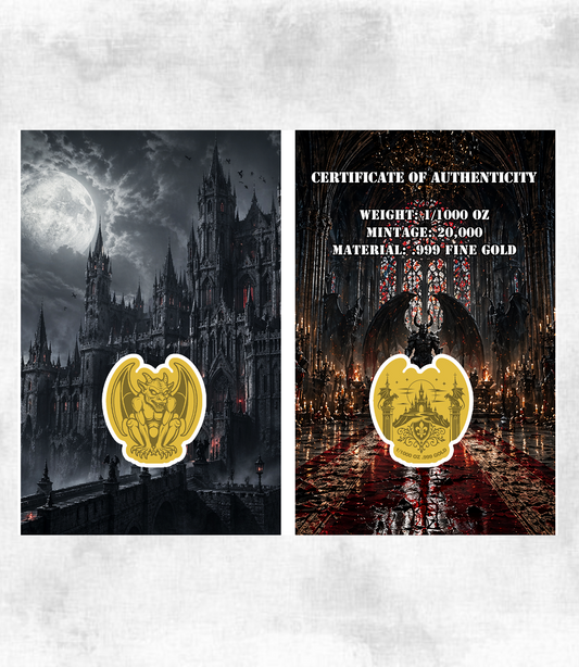 Gargoyle 1/1000 oz Gold Medal in Card (04/29)