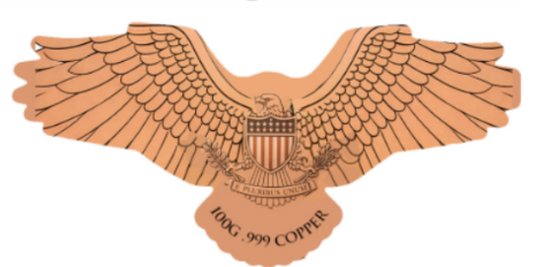 100 Gram Rise of the Eagle Colorized Copper in Display Box