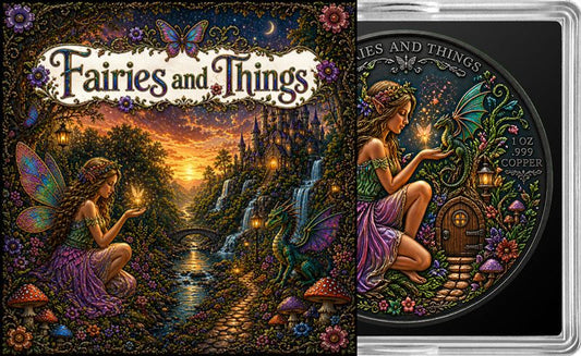 Fairies and Things Colorized 1 oz Copper Round (04/29)