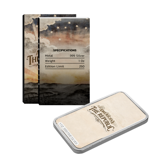 Americana - The Republic Colorized 1 oz Silver Bar (04/28)