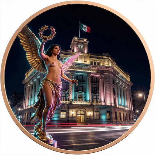 Banco De Mexico Angel Colorized 1 oz Copper Medal (04/29)