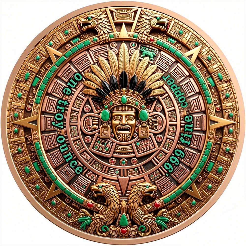 Banco De Mexico Angel Colorized 1 oz Copper Medal (04/29)