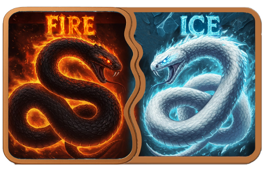 Fire & Ice Snake Fusion Bar Colorized 2 x 5 oz Copper Medal Set (05/01)