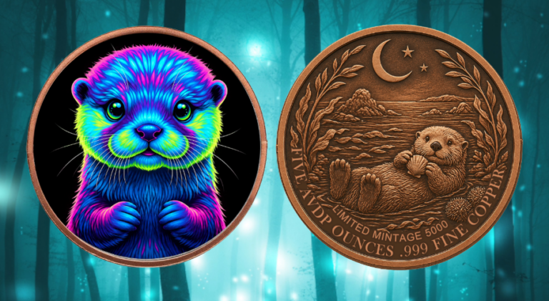 5oz Mystic Night Otter Colorized Copper in Capsule