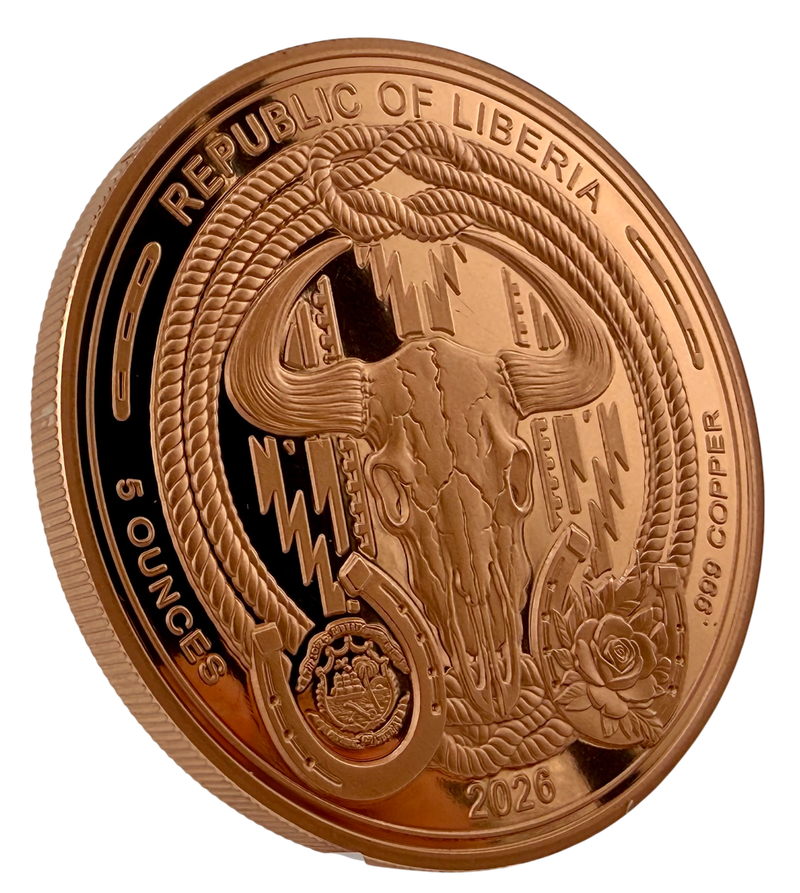 In Stock! 2026 Liberia U.S. Marshal Service HR Proof 5 oz Copper Coin (05/19)