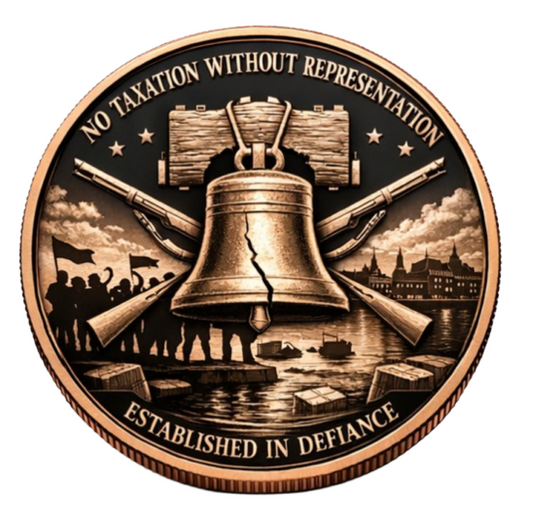See the Back! 5oz Boston Tea Party Commemorative Colorized Copper in Capsule