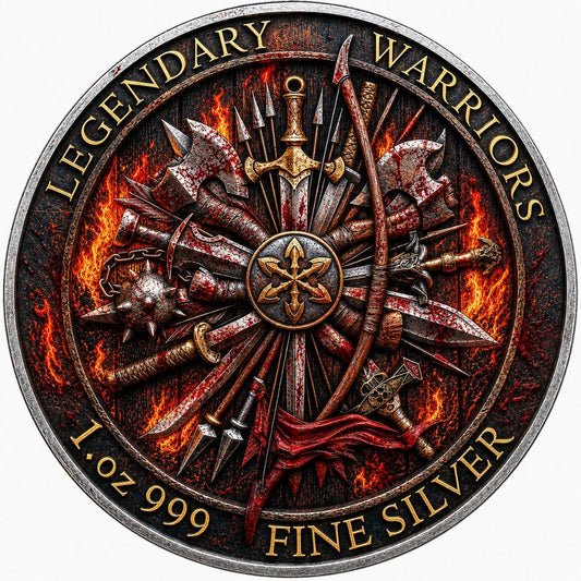 Estimate: Legendary Warriors Arminius of Germania 1 oz Colorized Silver Medal (Mintage TBD at end of Presale)