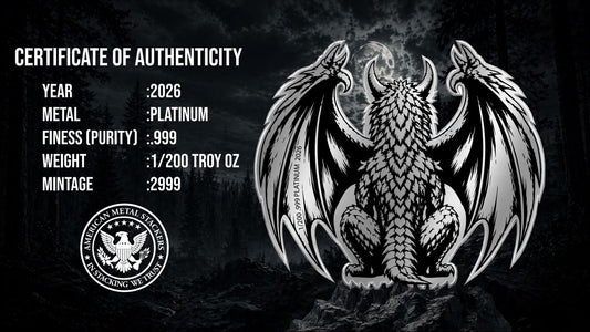 2026 Gargoyle Shaped 1/200 oz Platinum Bar in Card (05/19)