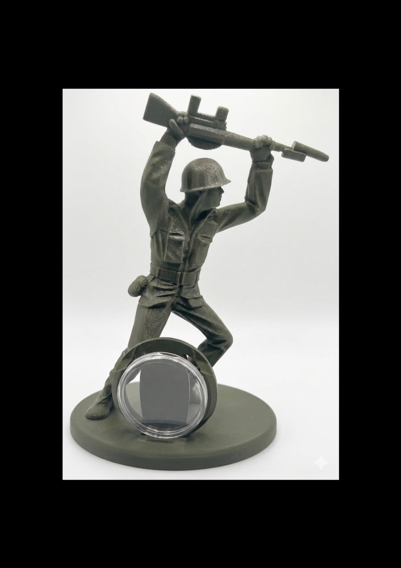 INFANTRY ARMY MAN COIN HOLDER STATUE!