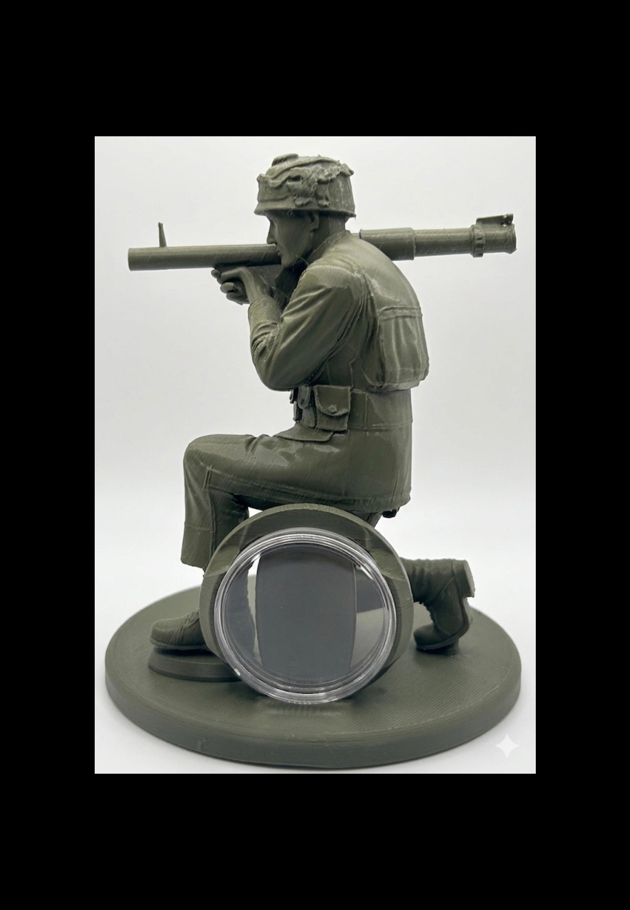 BAZOOKA ARMY MAN COIN HOLDER STATUE!