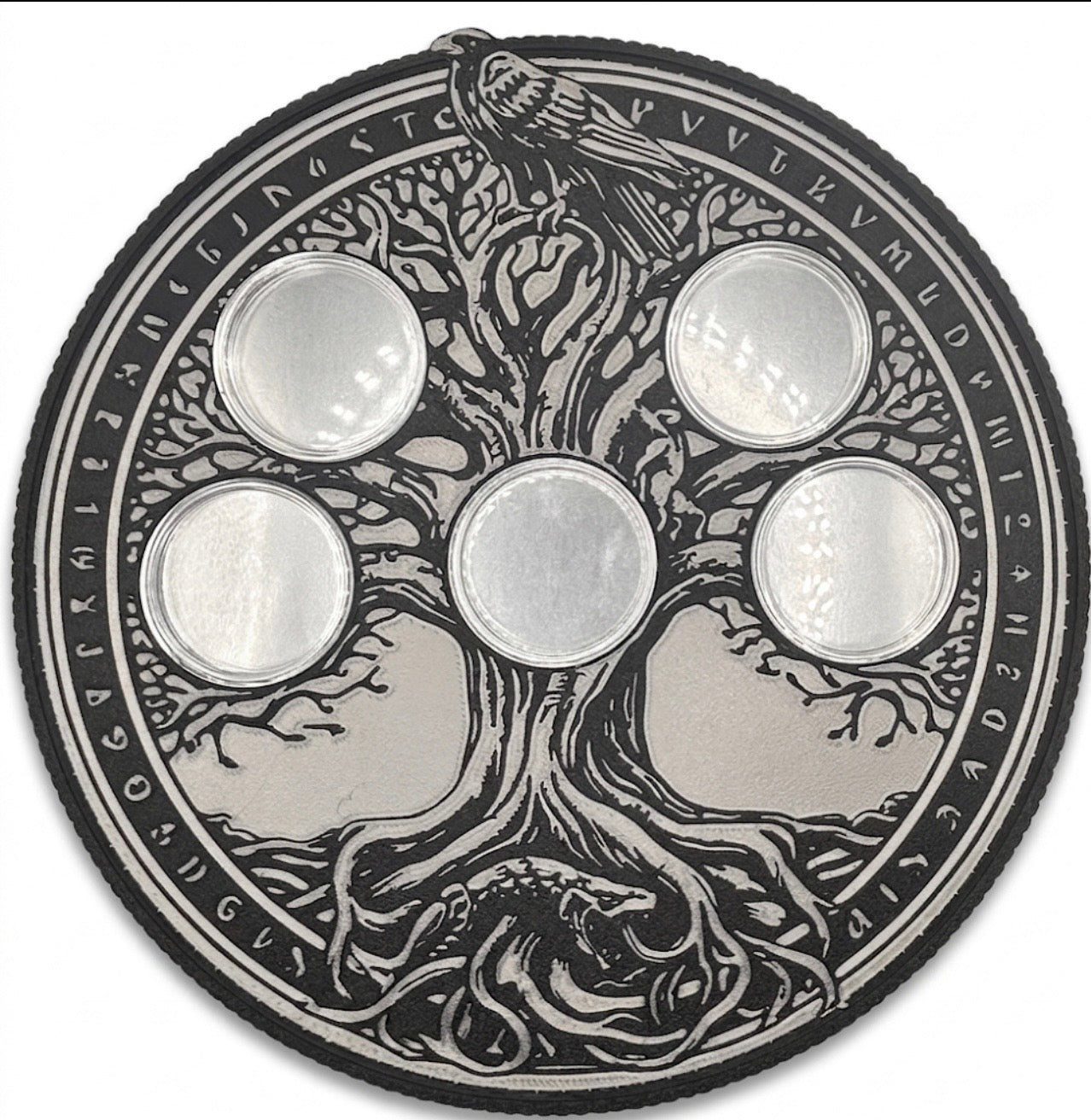 GERMANIA WALL HANGER COIN DISPLAY! BLACK AND SILVER COLOR SCHEME.