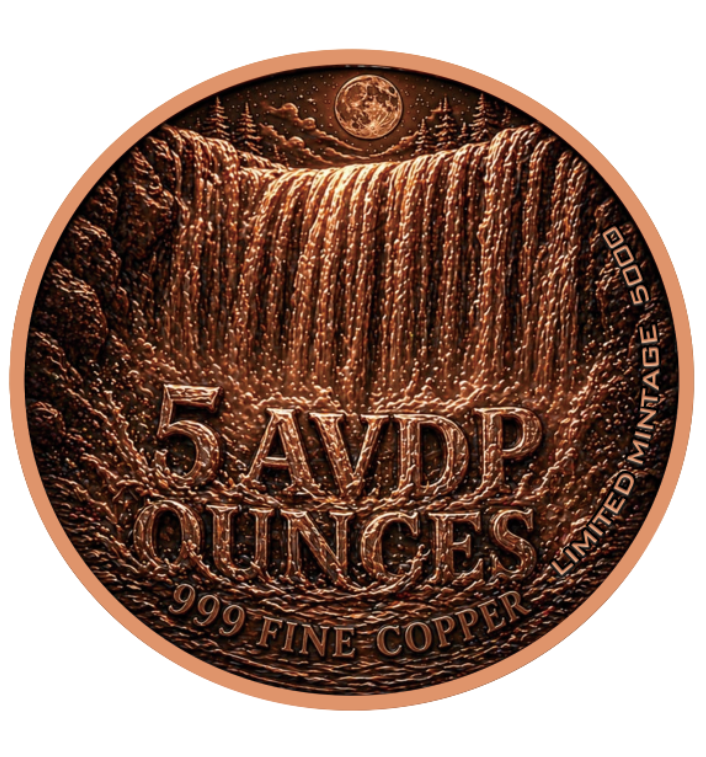 Enchanted Cascade Colorized 5 oz Copper Medal (05/21)