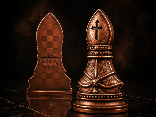 ♝ THE BISHOP — 5 AVDP OZ .999 Fine Copper Chess-Inspired Bishop