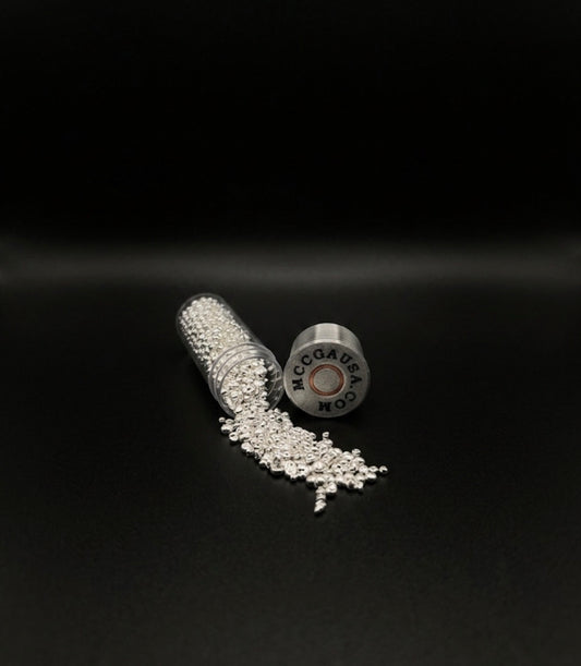CRYSTAL CLEAR SMALL SHOTGUN SHELL FOR SILVER/GOLD SHOT OR QUARTERS! CLEAR WITH SILVER TOP.