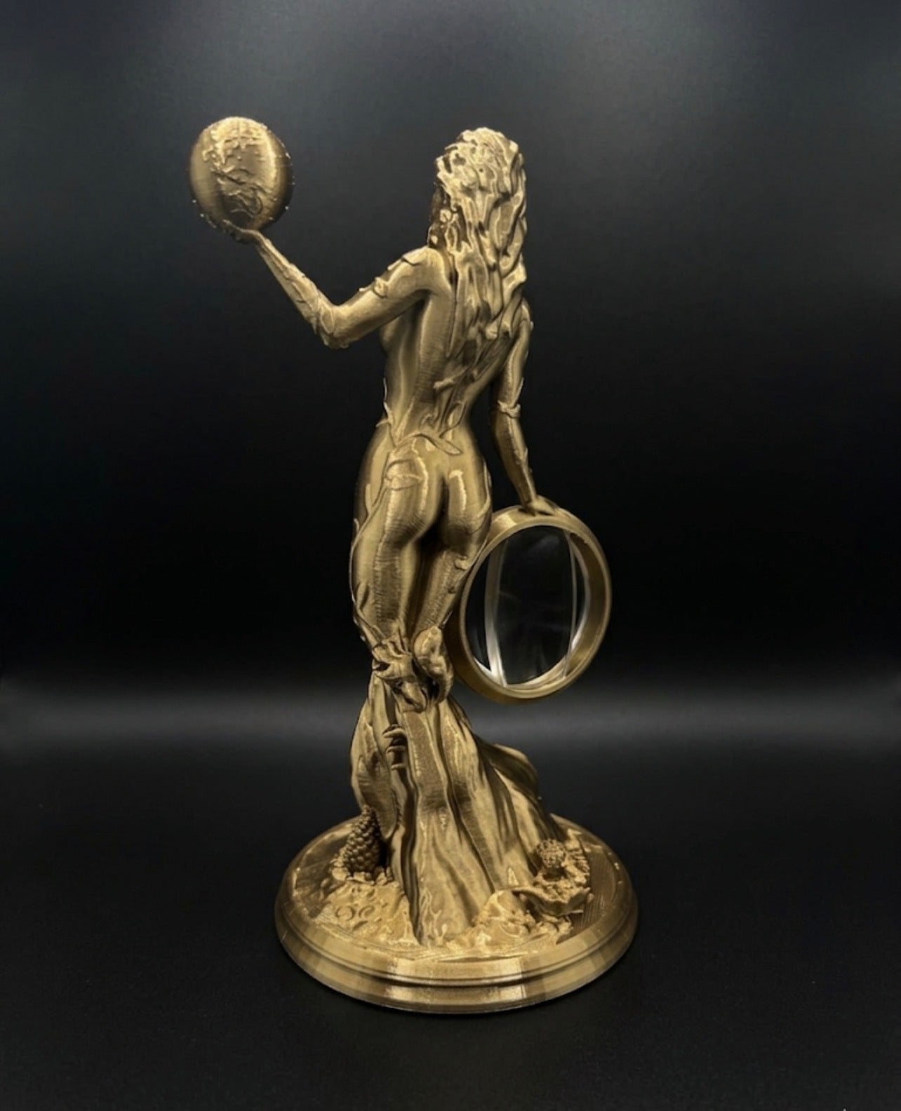 BRASS MOTHER NATURE COIN HOLDER STATUE!
