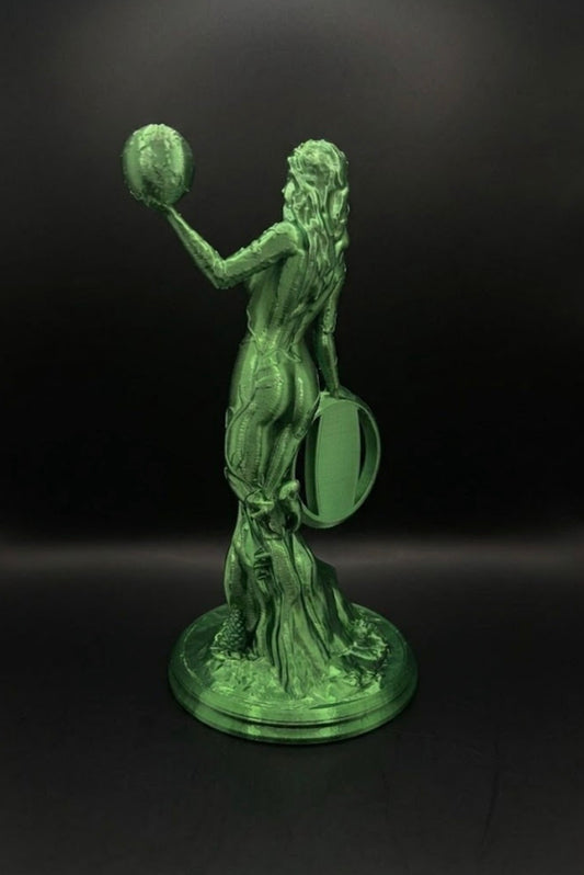 METALLIC GREEN MOTHER NATURE COIN HOLDER STATUE!