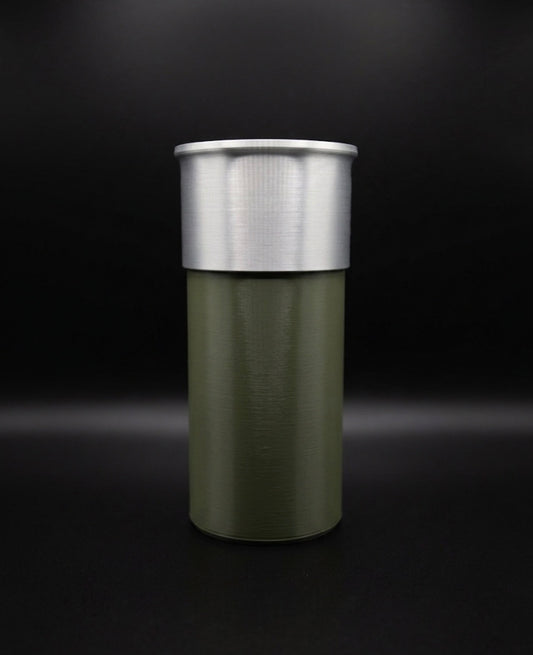 5 oz MILITARY GREEN AND SILVER SHOTGUN SHELL HOLDER FOR COPPER OR SILVER!