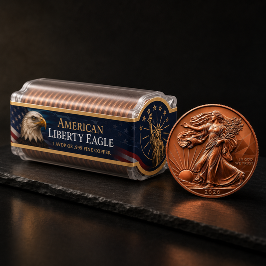 2026 Liberty Eagle Copper Tube – 1 AVDP oz .999 Fine Copper Rounds