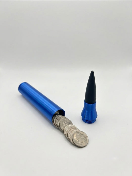 BLUE .50CAL BULLET COIN HOLDER FOR DIMES!