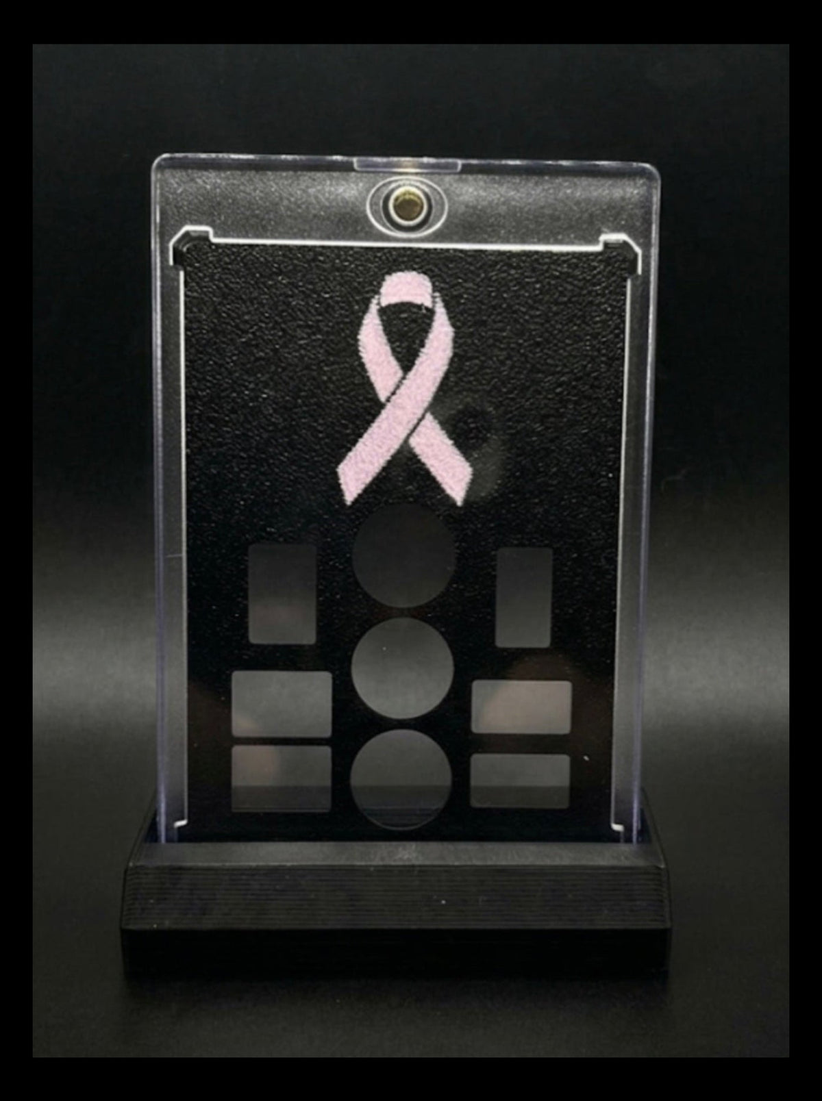 FREE STANDING DESKTOP BREAST CANCER PINK RIBBON GRAM HOLDER AND DISPLAY!