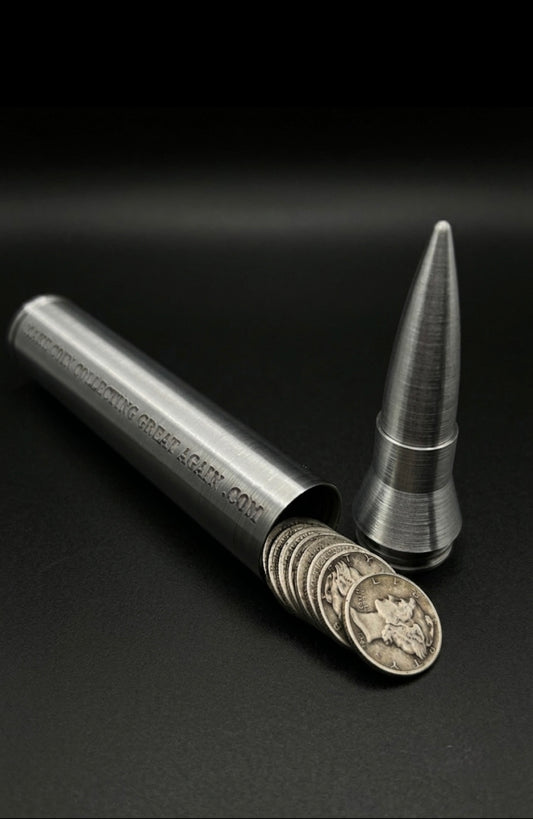 SILVER .50CAL BULLET COIN HOLDER FOR DIMES!