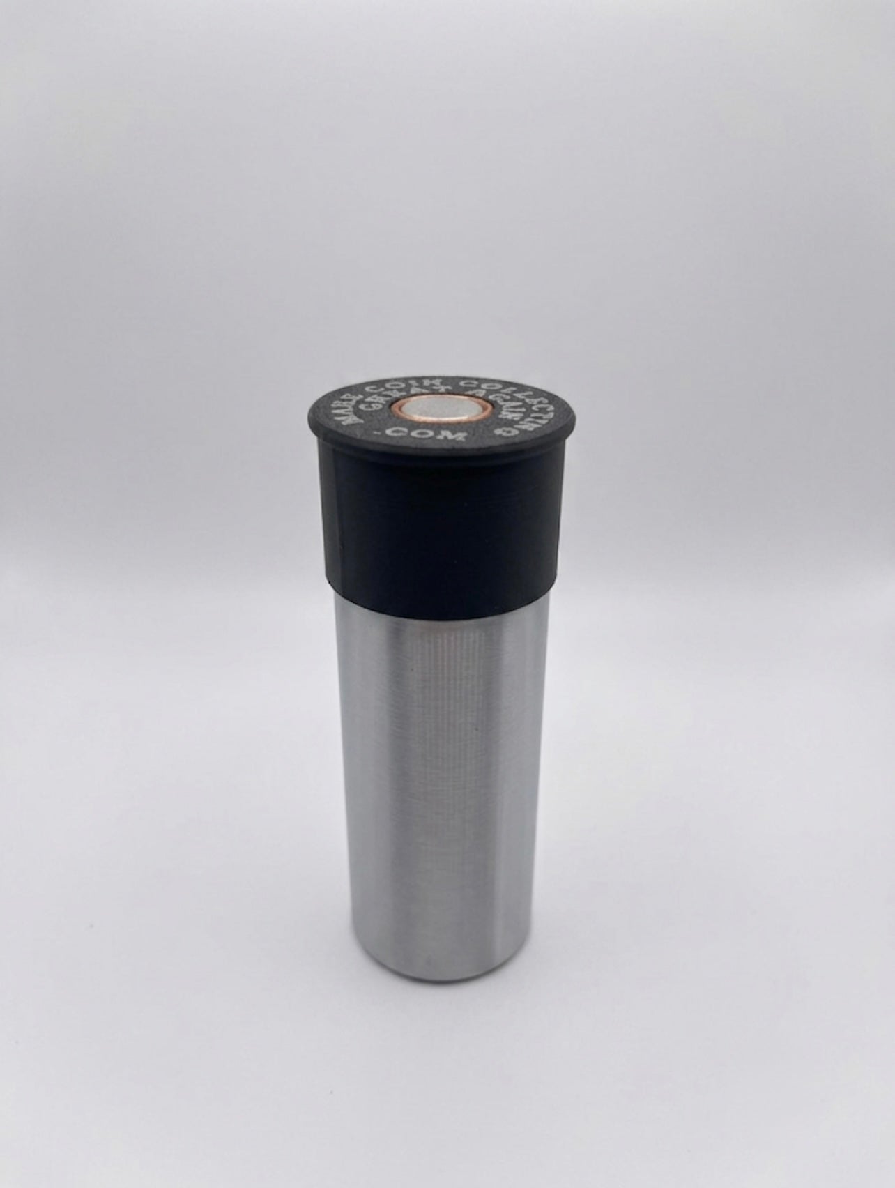 MEDIUM SHOTGUN SHELL COIN HOLDER FOR 1 oz RAW COINS/ROUNDS! SILVER AND BLACK COLOR SCHEME.