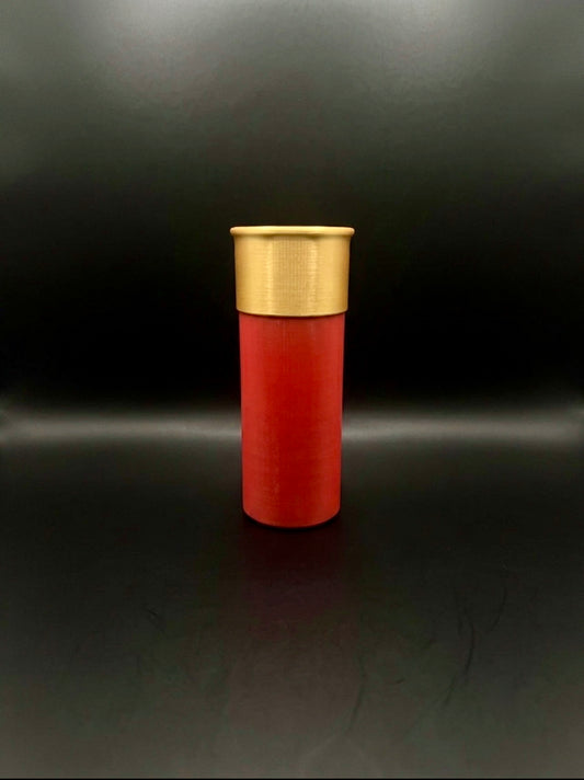 MEDIUM SHOTGUN SHELL COIN HOLDER FOR 1 oz RAW COINS/ROUNDS! RED AND GOLD COLOR SCHEME.
