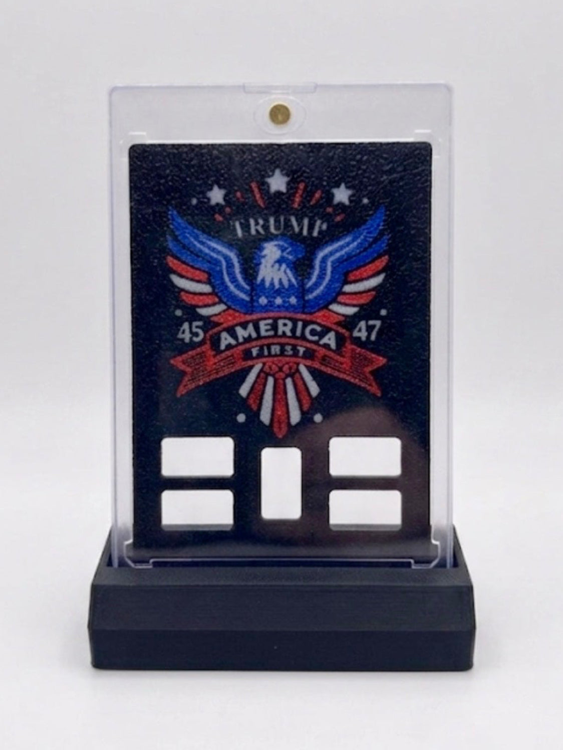 FREE STANDING DESKTOP TRUMP AMERICA FIRST GRAM HOLDER AND DISPLAY!