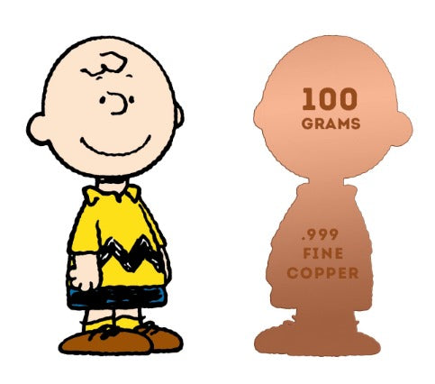 Officially Licensed 100 Gram Charlie Brown Colorized Copper in Display Box