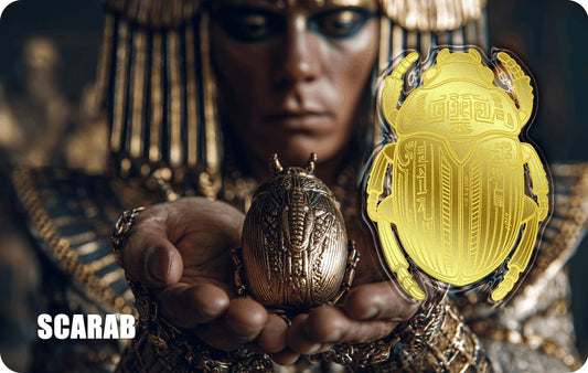 In Stock! 2026 Scarab Shaped 1/500 oz Gold Medal in Card
