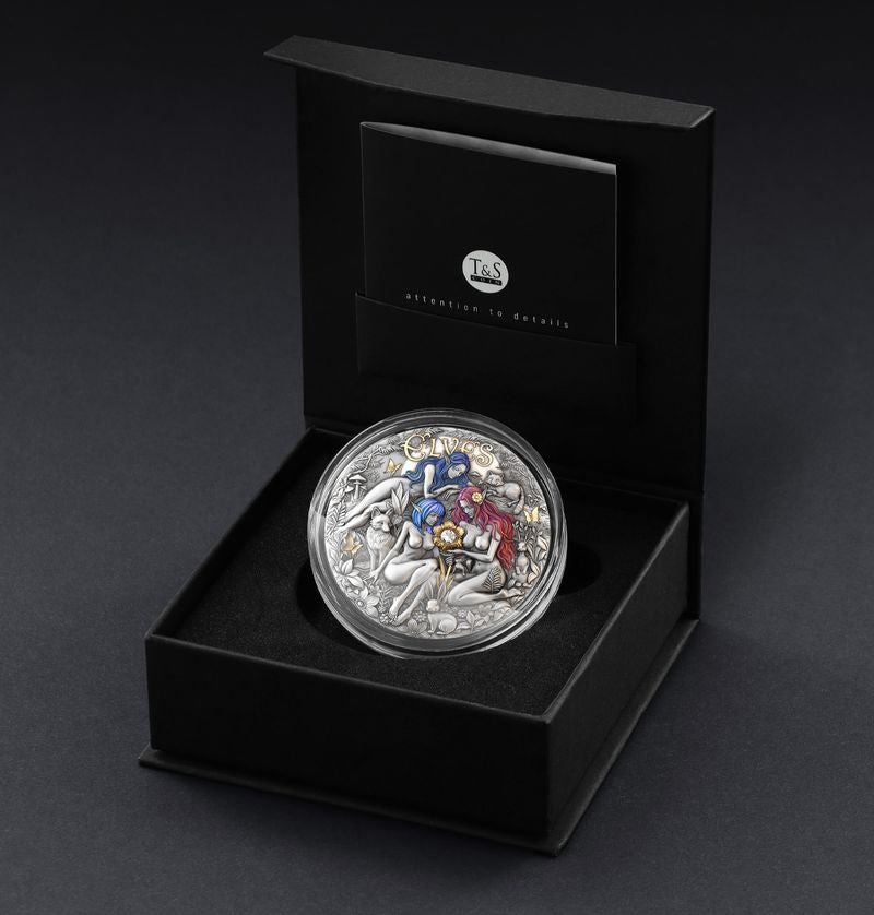 T&S 2026 Cameroon Elves w/Real Diamond 2 oz Silver Coin (06/12)