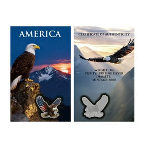 In Stock! 2026 American Bald Eagle Jumbo 1 gram Colorized .999 Silver Shaped