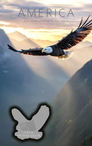 In Stock! 2026 American Bald Eagle Jumbo 1 gram Colorized .999 Silver Shaped